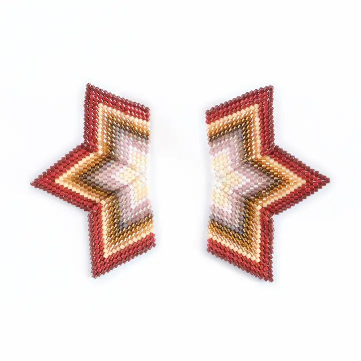 Beaded Star - Handwoven Earrings