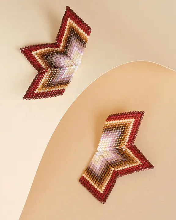 Beaded Star - Handwoven Earrings