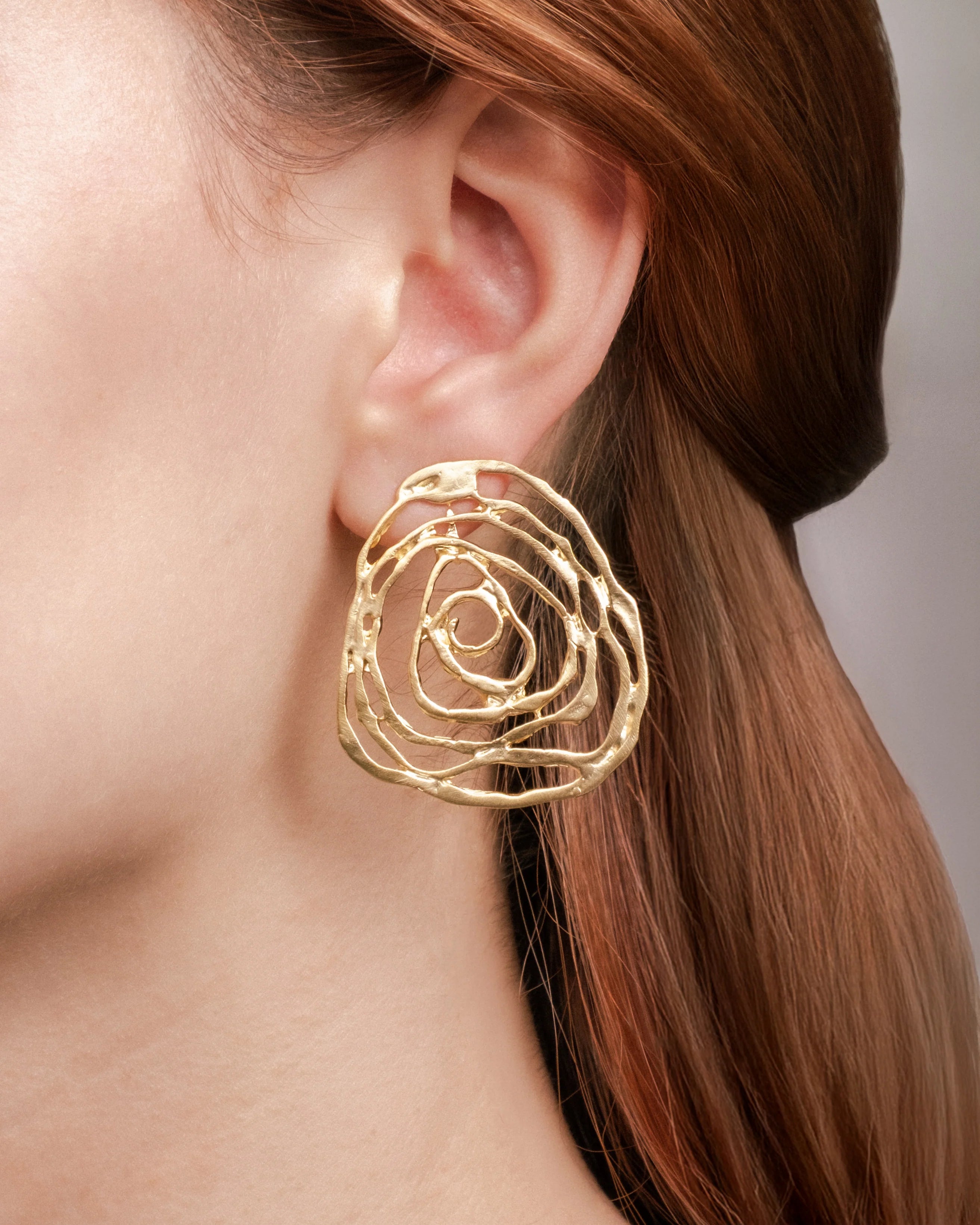Abstract Rose - Gold Plated Earrings